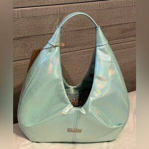 Iridescent Blue Hobo Bag